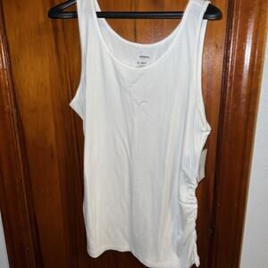 Sonoma Maternity White Tank Top Size XL NWT New W Tags Summer Fun Side Ruching